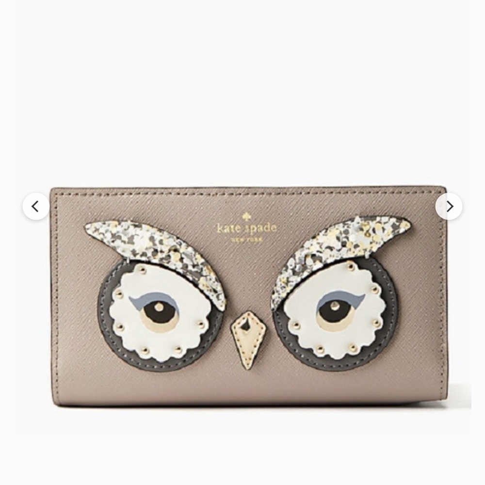 kate spade Bright Star Owl Appliqué Slim Bifold  Novelty Wallet